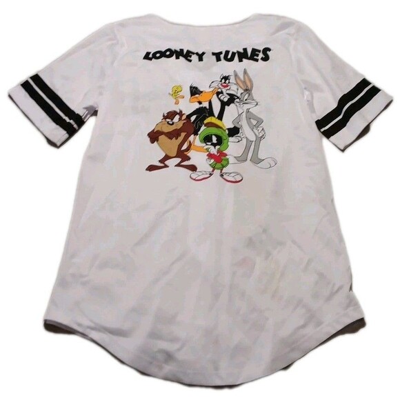 Looney Tunes Jersey Size XL Duel Sided Bugs Bunny Button Up - Picture 3 of 5